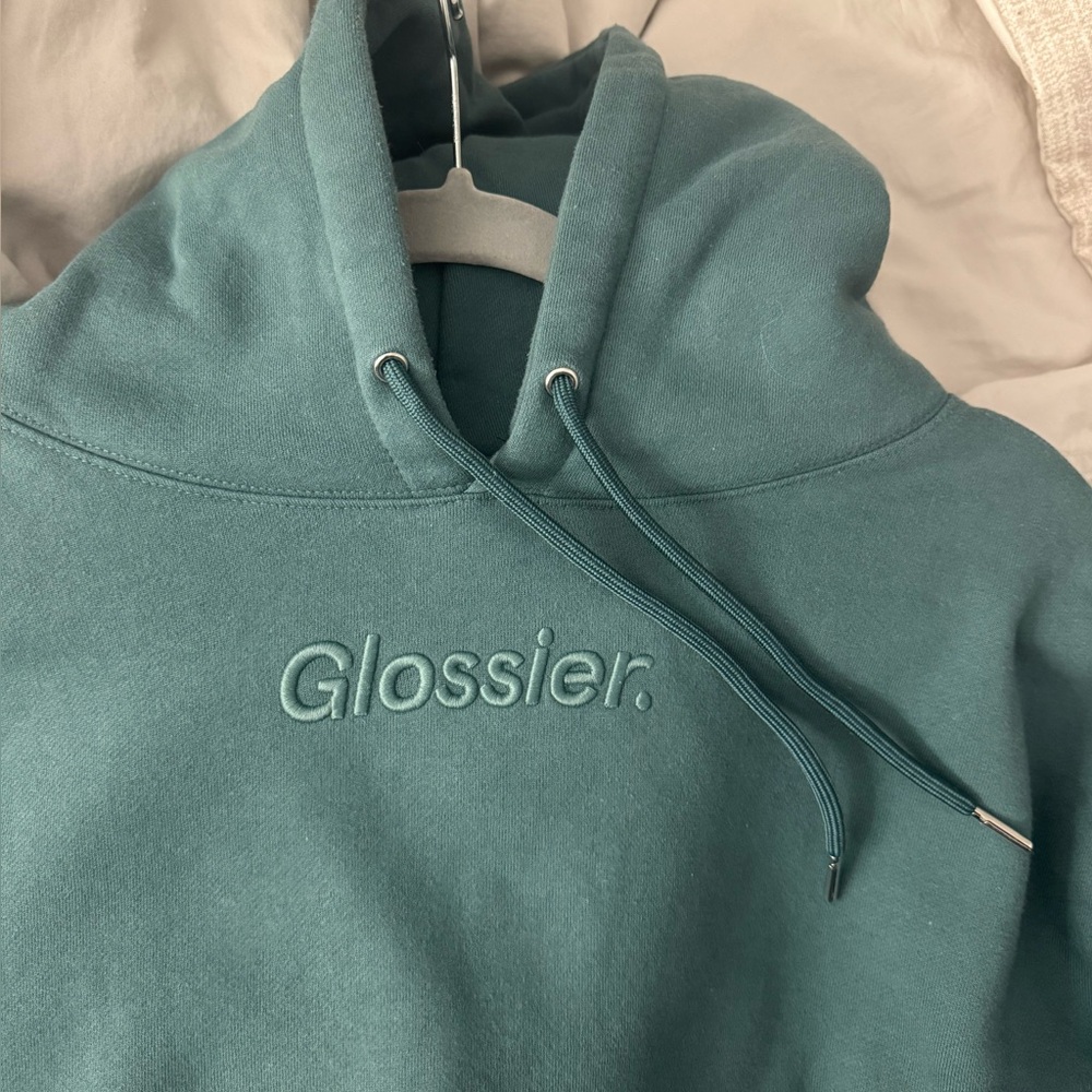 Glossier Embroidered Sage Hoodie